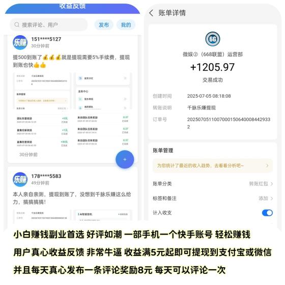 千脉乐赚AI挂机快手 日赚28.8元 提现秒到 股东分红80%