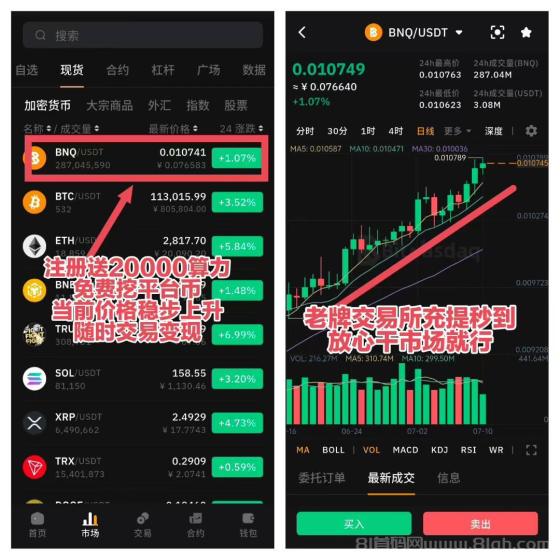BitNasdaq七年老所，头矿白送20000算力，挖BNQ日撸17万U池子