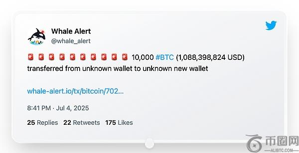 图片说明：休眠地址活了图片来源：@whale_alert